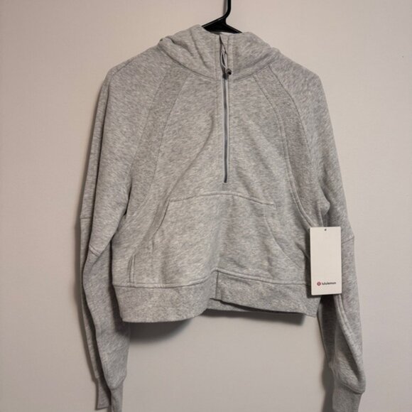 Lululemon OTF Orangetheory Scuba Oversized 1 2 Zip Hoodie     Lt Grey - Picture 1 of 3